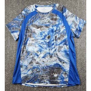 Realtree Fishing Shirt Mens 3XL Blue Realtree Aspect Camo Performance Tee Mesh